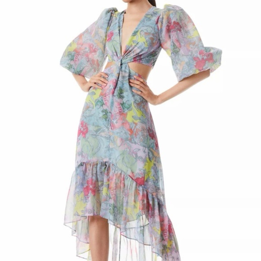 Alice + Olivia Katia twist-front maxi dress